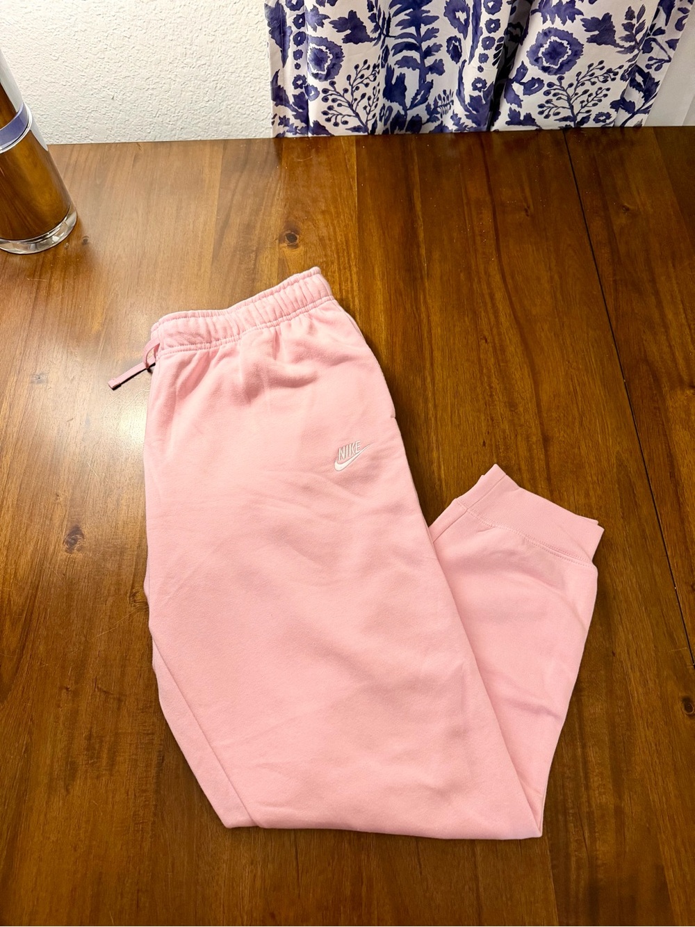 Nike Kids Pink Fleece Joggers with White Logo
